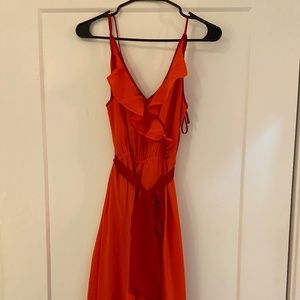 Anthropologie, Girls from Savoy, Red Silk Dress, Size 8